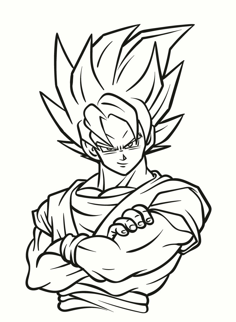 Son Goku Attack Coloring Pages - Free Printable Coloring Pages