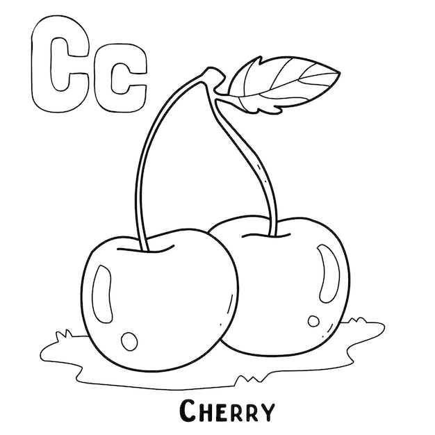 cherry coloring page