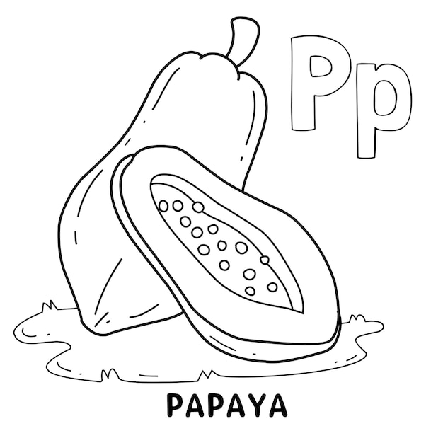 papaya fruit clipart black and white apple