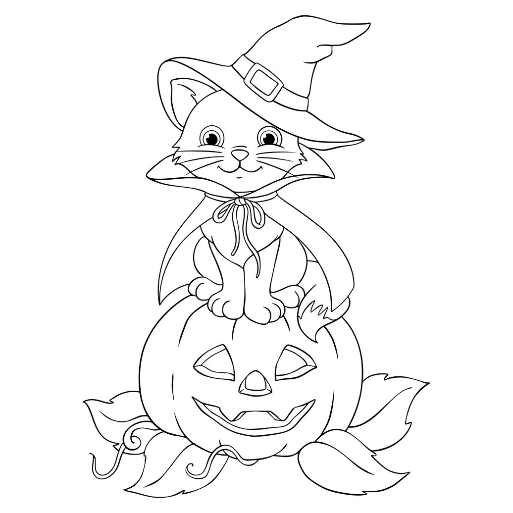 halloween cat coloring pages