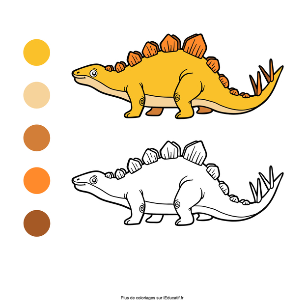 Coloriage dinosaure tricératops avec modèle à imprimer