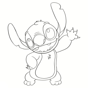 Happy Stitch Coloring Page