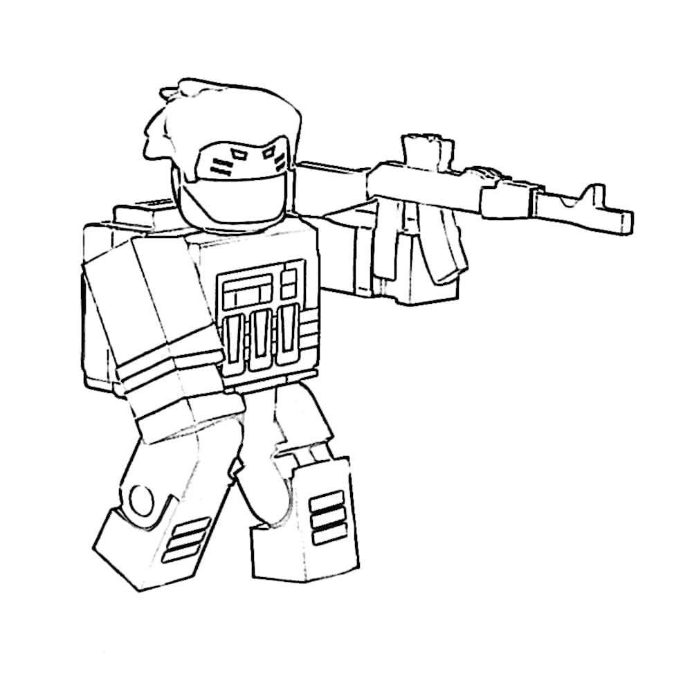 Hero With A Gun Coloring Page (Beautiful Drawing)