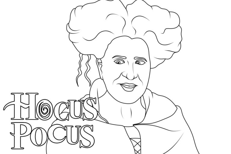 Hocus Pocus Cartoon Characters Coloring Page (Printable)