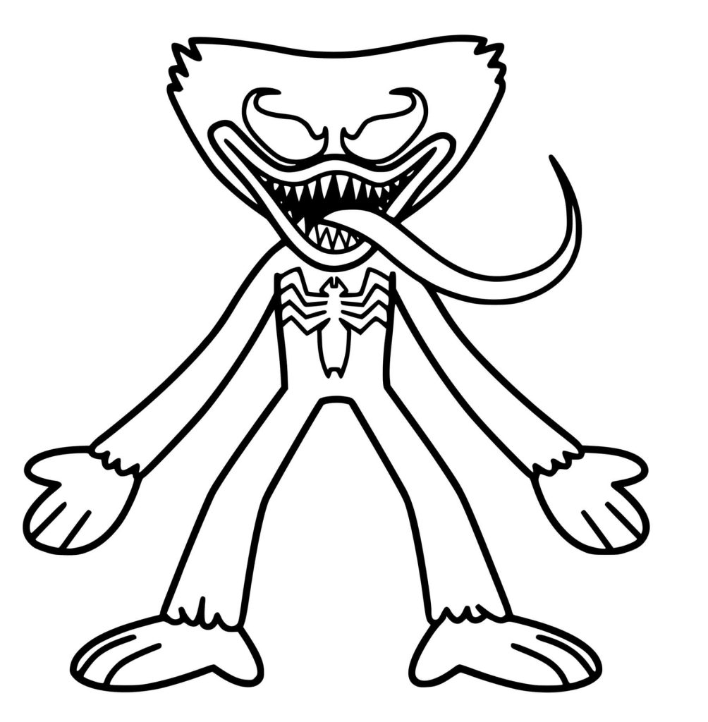 Huggy Wuggy Dance Coloring Page