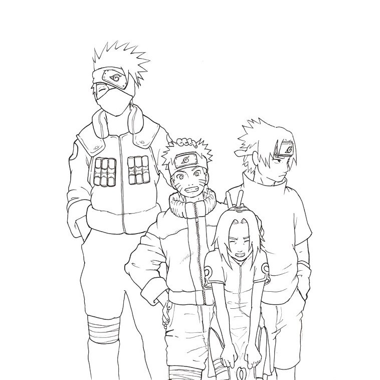 Coloring page - Naruto, Sasuke e Sakura