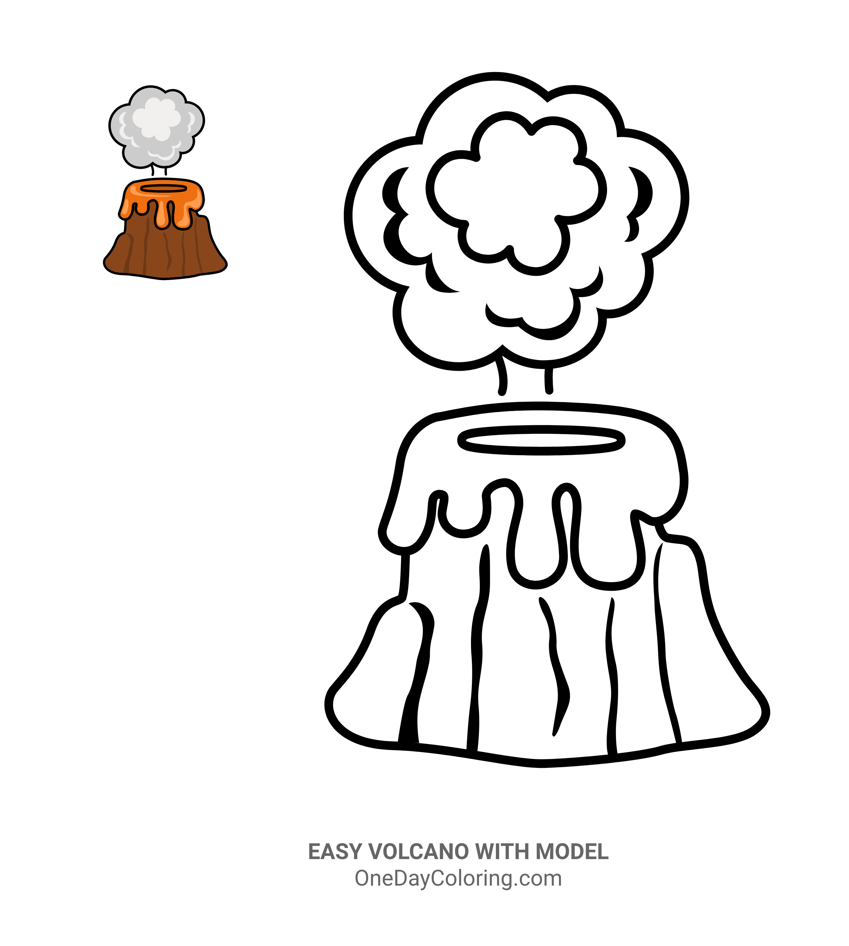 Free Printable Volcano Coloring Pages For Kids | Volcanes, Volcan dibujo,  Libro de dinosaurios para colorear
