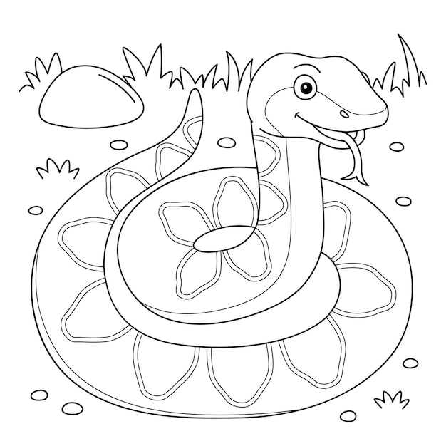 cute snake coloring page